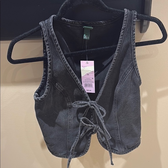 Charcoal Denim Vest - Picture 1 of 4